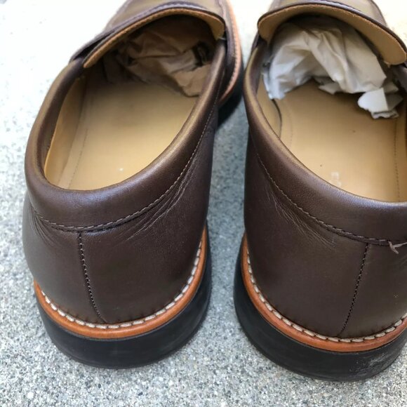 Ermenegildo Zegna Italy Loafers Shoes 7.5 Men's Leather Slip On Dress Designer - Picture 4 of 9